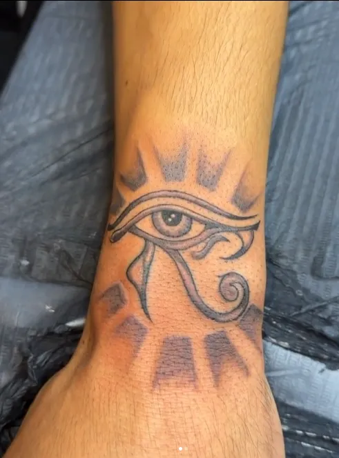 Classic Black Ink Eye of Horus Tattoo