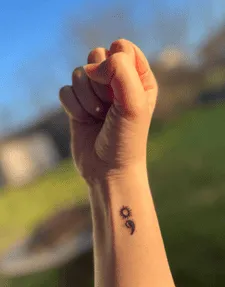 What Does A Semicolon Mean As A Tattoo, Semicolon Tattoo, Semicolon Tattoo ideas, Semicolon Tattoo on wrist, Semicolon Tattoo meaning in life,