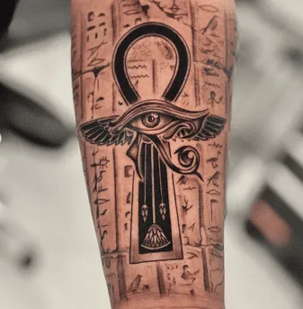 Eye of Horus Tattoo with Ankh