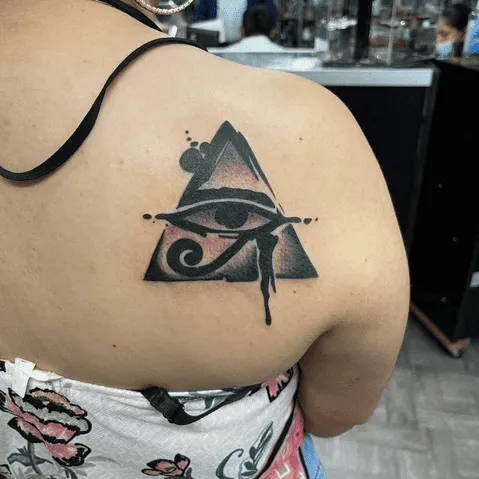 Eye of Horus Tattoo with Pyramid