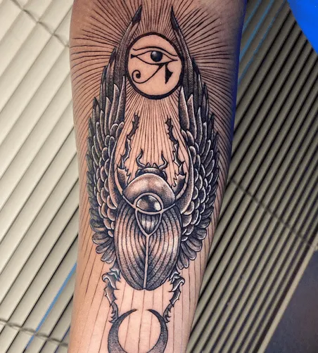 Eye of Horus Tattoo with Scarab