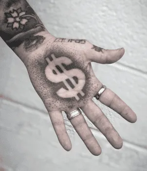 What Does A Dollar Sign Tattoo Mean, dollar sign tattoo on face meaning, dollar sign tattoo on hand meaning, dollar sign tattoo on finger meaning, dollar sign tattoo ideas, dollar sign tattoo on neck,
