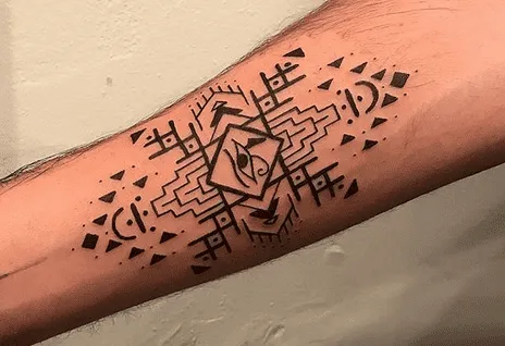 Geometric Eye of Horus Tattoo
