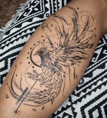 Geometric Phoenix Phoenix Rising from the Ashes