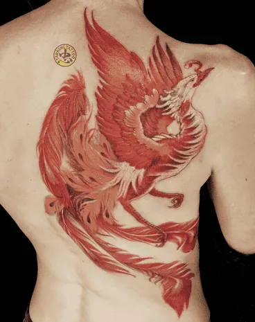 Japanese Style Phoenix Rising from the Ashes