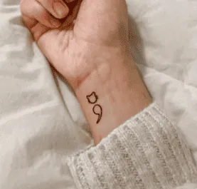 What Does A Semicolon Mean As A Tattoo, Semicolon Tattoo, Semicolon Tattoo ideas, Semicolon Tattoo on wrist, Semicolon Tattoo meaning in life,