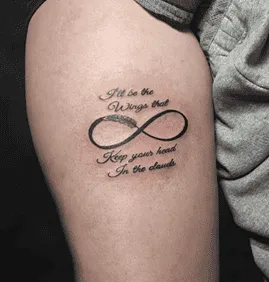 What Does The Quote Infinity Sign Mean As A Tattoo, Quote Infinity Sign Tattoo, Quote Infinity Sign Tattoo Ideas, Quote Infinity Sign Tattoo on feet, Quote Infinity Sign Tattoo on legs,