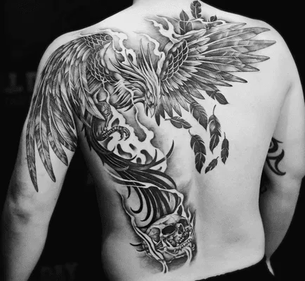 Realistic Portrait of a Phoenix Rising from the Ashes