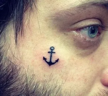 anchor tattoo under eye ideas