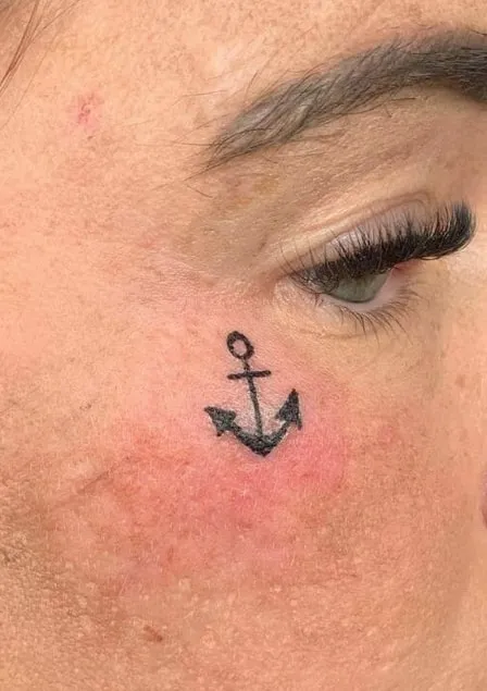 anchor tattoo under eye ideas