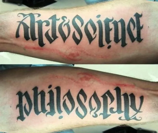 Art & SciencePhilosophy Ambigram Tattoo
