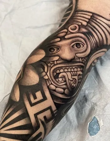 Aztec Geometric pattern tattoo
