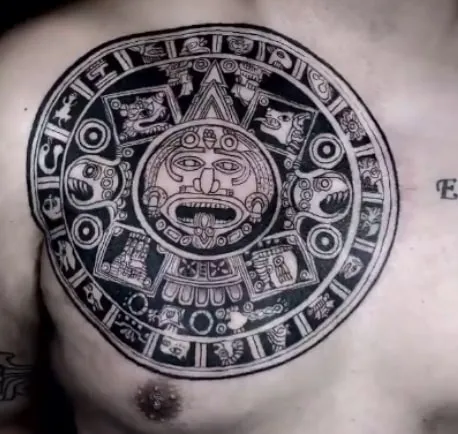 Aztec Sun Stone Tattoo