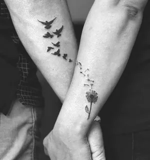 Botanical Couple Tattoo