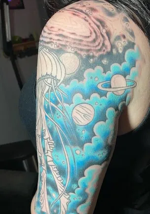 Cosmic Jellyfish Tattoo