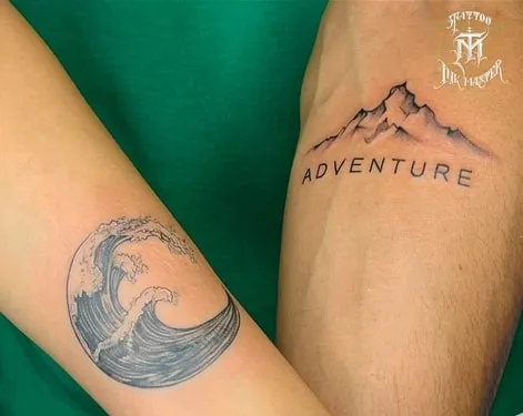 Couple Tattoos for Shared Adventure or Hobby 2