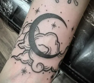Crescent Moon Tattoo Idea5 crescent moon tattoo clouds