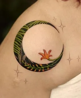 Crescent Moon Tattoo Idea6 abstract crescent moon tattoo
