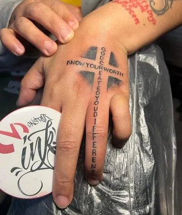 Cross Tattoo on Hand 8 Cross Tattoo on Hand