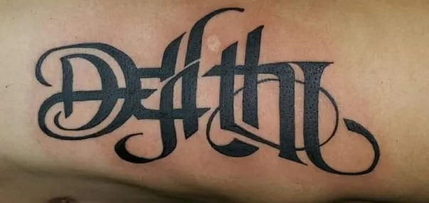 Death Life Ambigram Tattoo