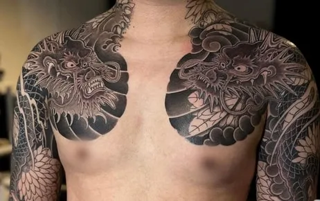 Front-chest Yakuza Dragon Tattoo Front-chest Yakuza Dragon Tattoo