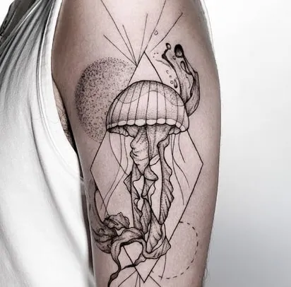 Geometric Jellyfish Tattoo