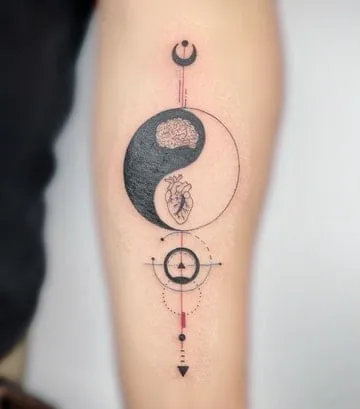 Geometric Yin Yang Tattoo