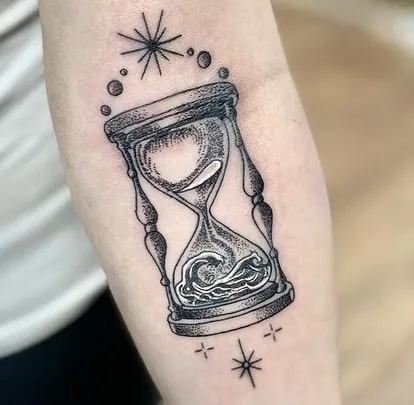 Hourglass with Symbols Tattoo Hourglass with Symbols Tattoo