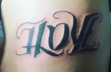 Love and Hate Ambigram Tattoo
