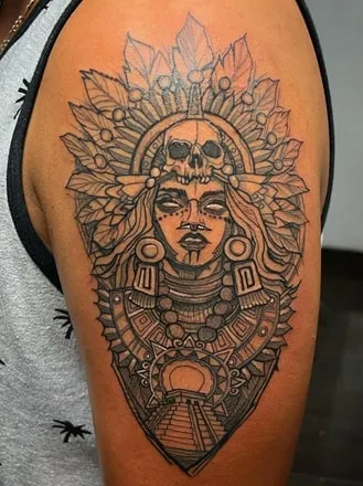 Aztec Mictlancihuatl Tattoo