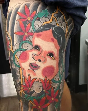 Okame Mask Tattoo