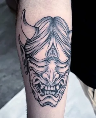 Oni Mask Tattoo