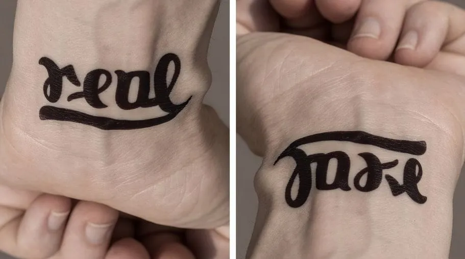 RealFake Ambigram Tattoo idea