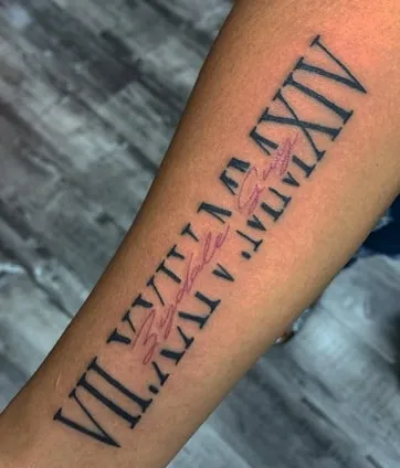 Roman Numeral Tattoo Idea 