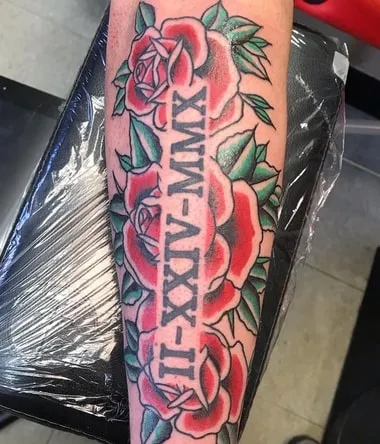 Roman Numeral Tattoo Idea color