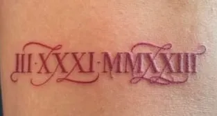 Roman Numeral Tattoo Idea design