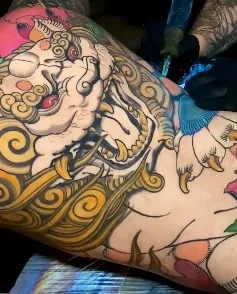 Shishi Mask Tattoo