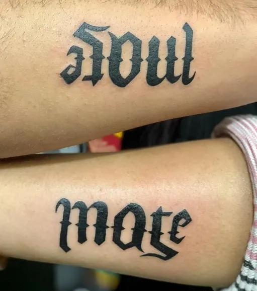 Soul Mate Ambigram Tattoo