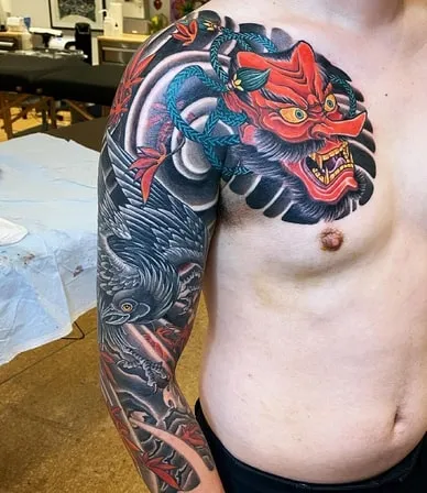 Tengu Mask Tattoo