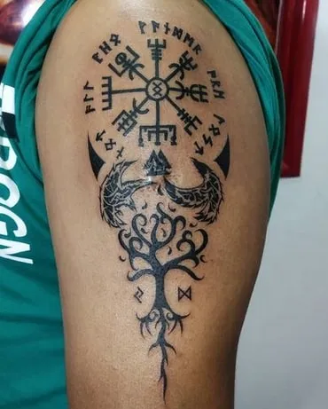 Vegvísir tattoo idea with meaning Vegvísir tattoo idea with meaning