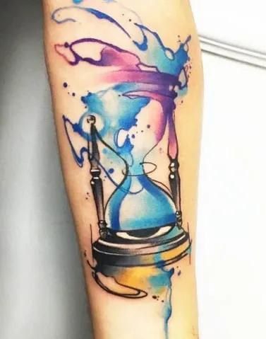 Watercolor Hourglass Watercolor Hourglass tattoo