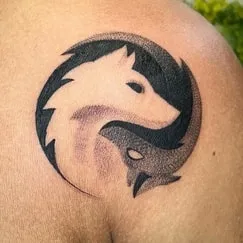 Wolves Yin Yang Tattoo