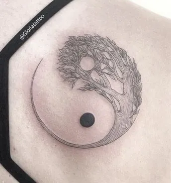 Yin Yang Trees Tattoo