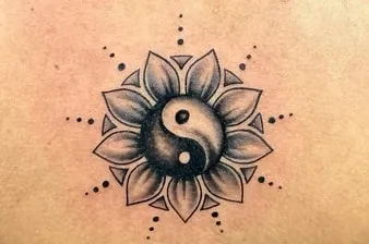 Yin Yang and Lotus Tattoo