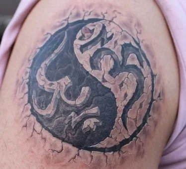 Yin Yang and Om Tattoo
