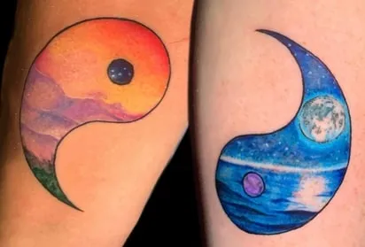 Yin and Yang Couple Tattoo 