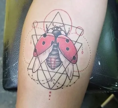 geometric ladybug tattoo ideas