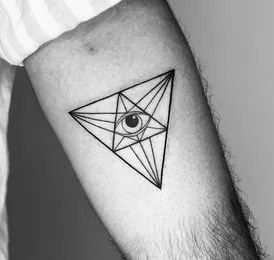 geometric triangle eye tattoo