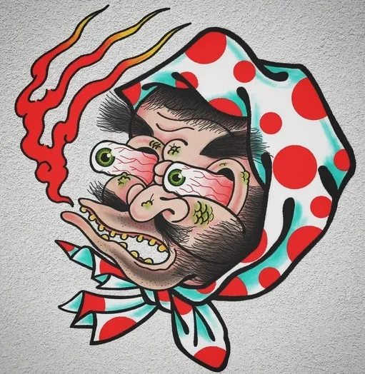 hyottoko Mask Tattoo idea