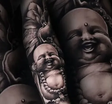 laughing buddha tattoo design
